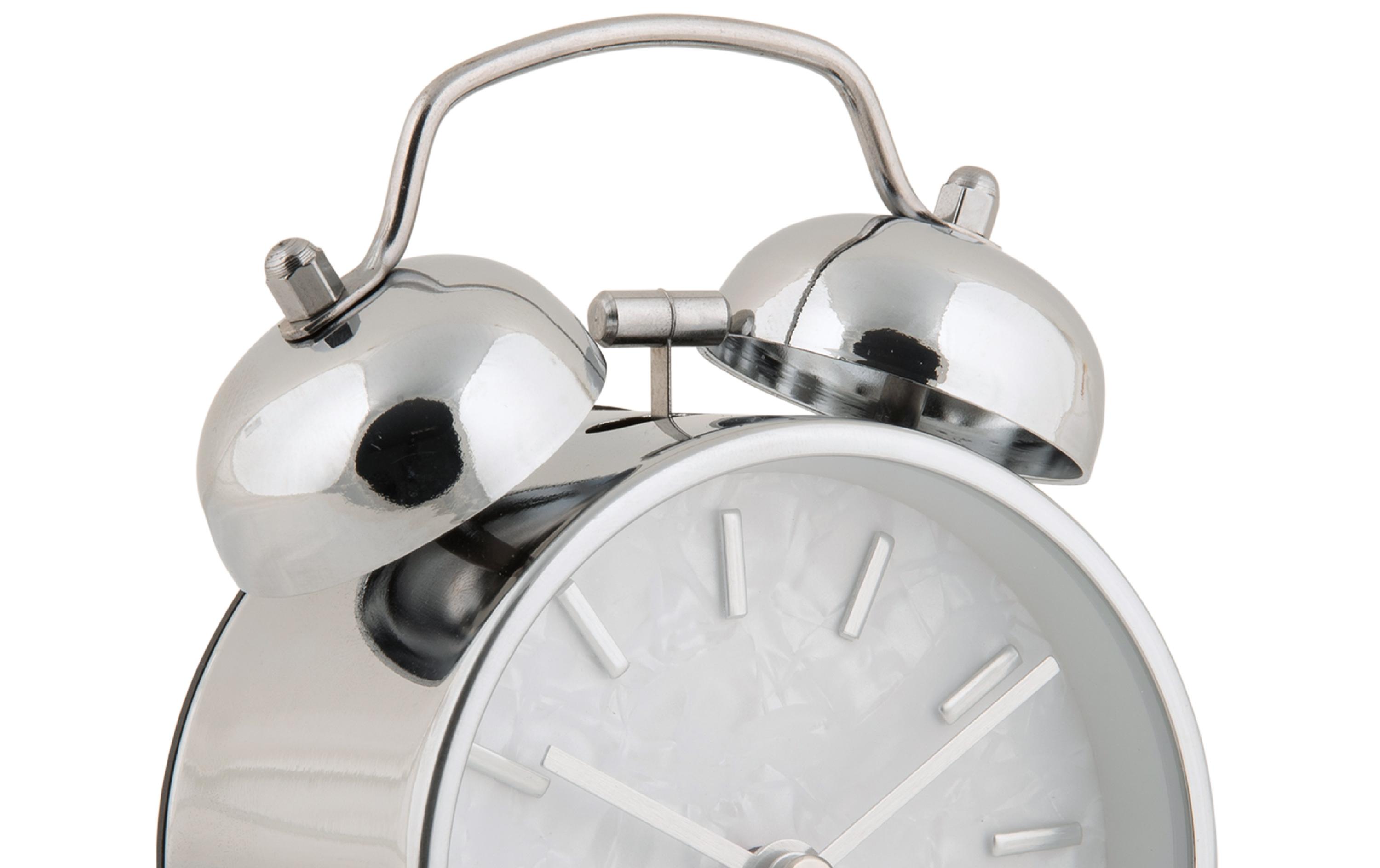 Klassischer Wecker Pearl Glow SilberWecker mit Doppelglocke