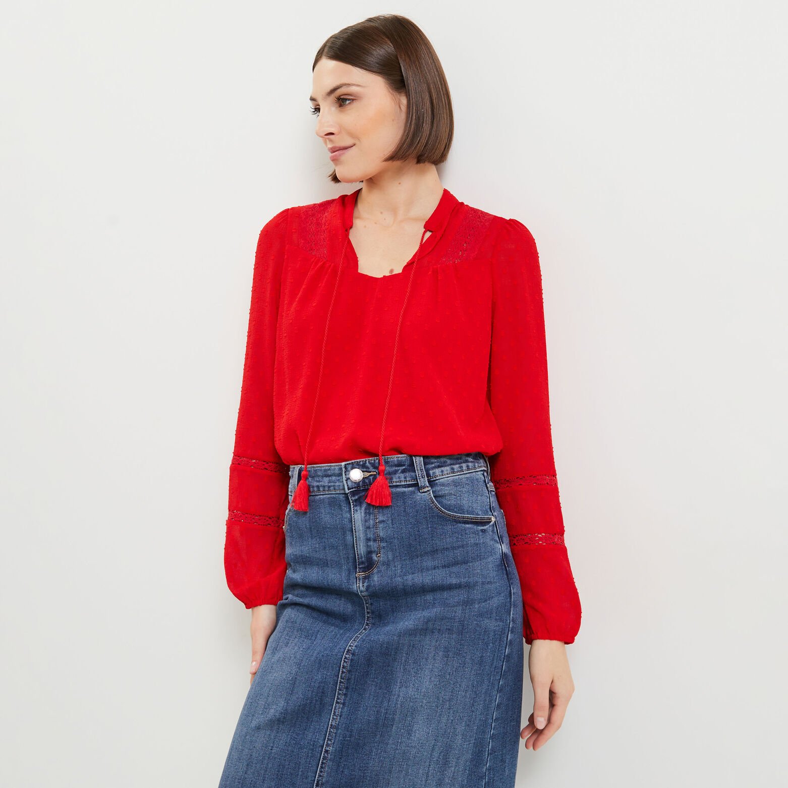Blouse plumetis femme