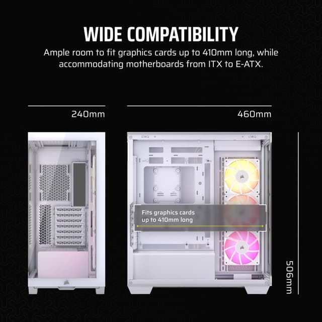 Corsair 3500X ARGB Mid-Tower PC-kabinet (hvid)