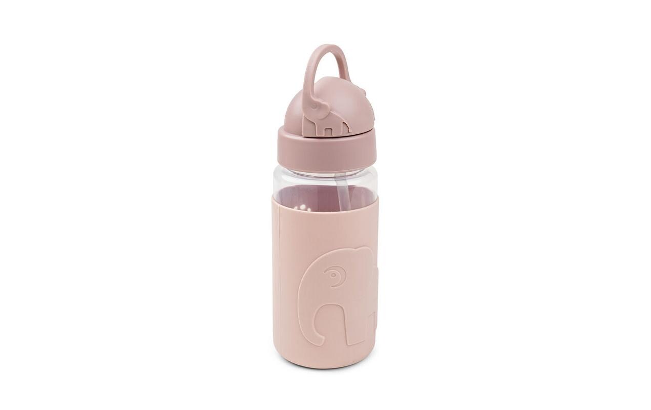 Trinkflasche Easy-grip Strohhalm Elphee Rosa 350 mlTrinkflasche mit rutschfester Hülle