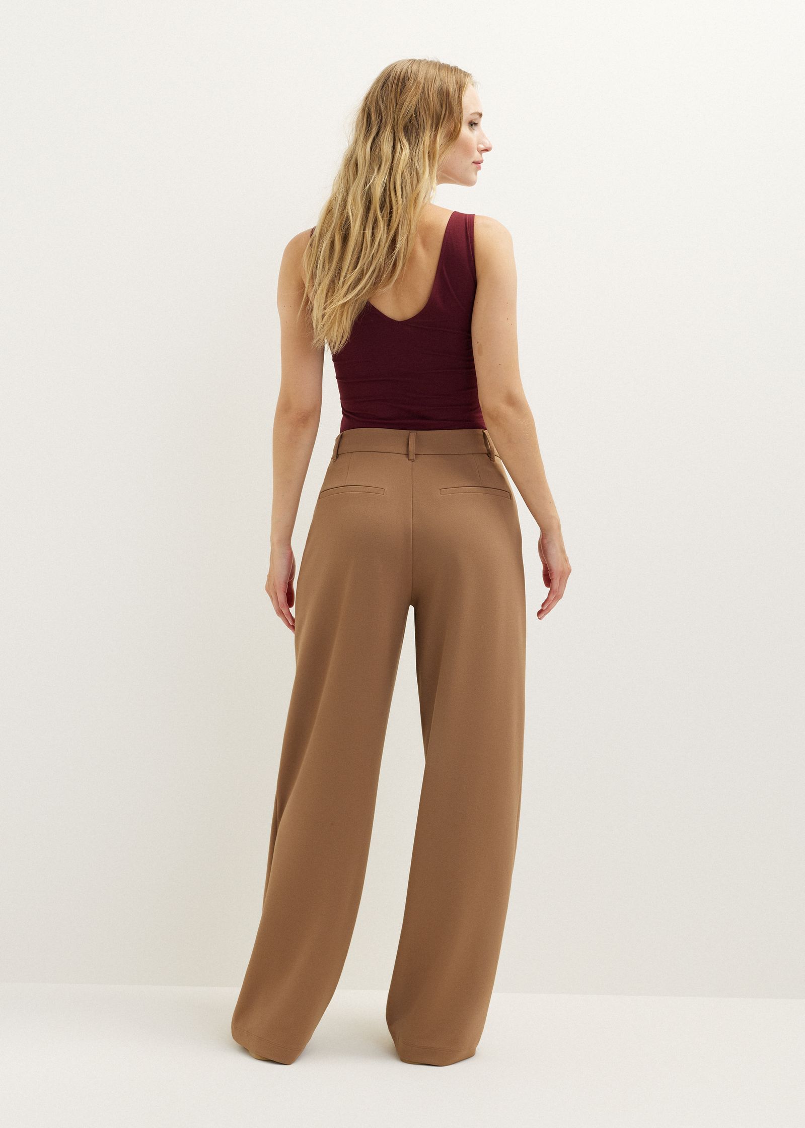 Wijde broek met plooien