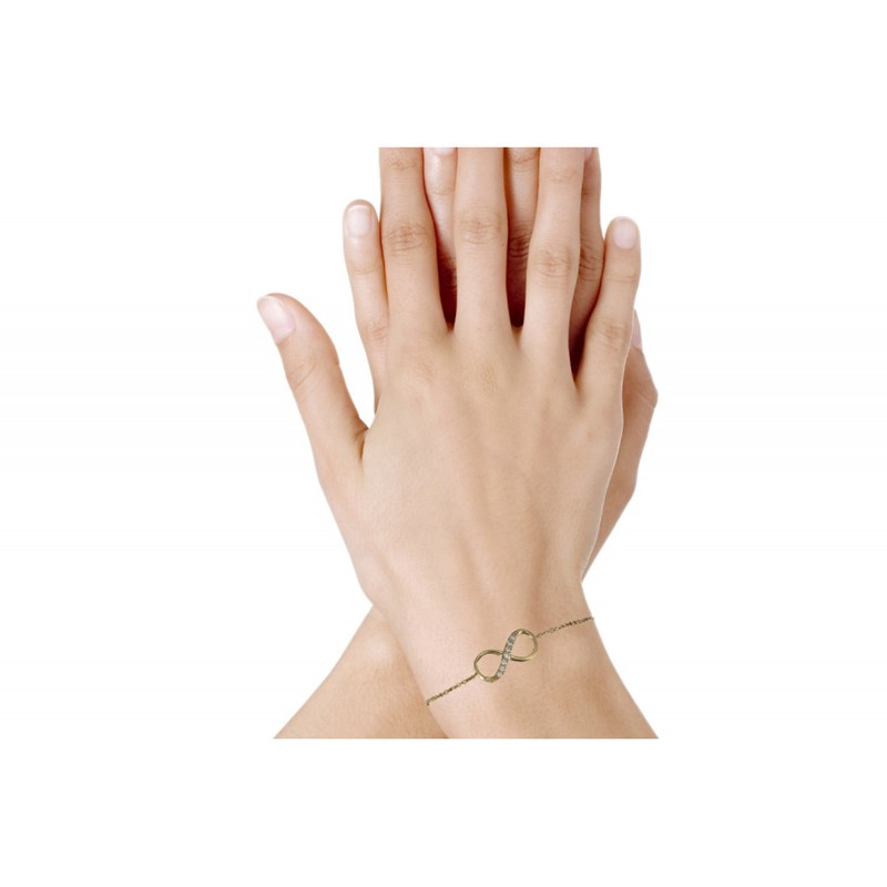 Bracelet Plaqué Or Infini et Strass
