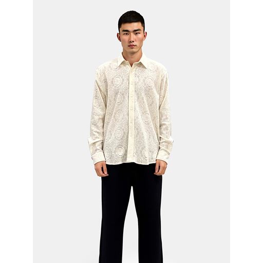 Woodbird Yuzo knitted Skjorte, Off White, XL