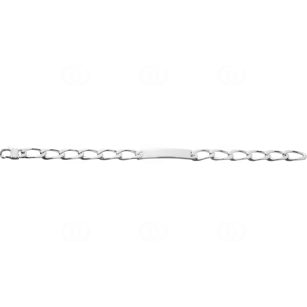 Gravurarmband Langpanzer 4-seitig 925 Silber rhodiniert 6.0mm