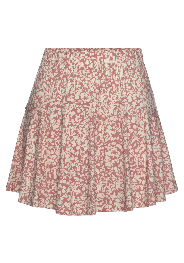 Vivance Hosenrock mit Blumendruck, Skort, Rock inklusive Hose, bequemer Bund