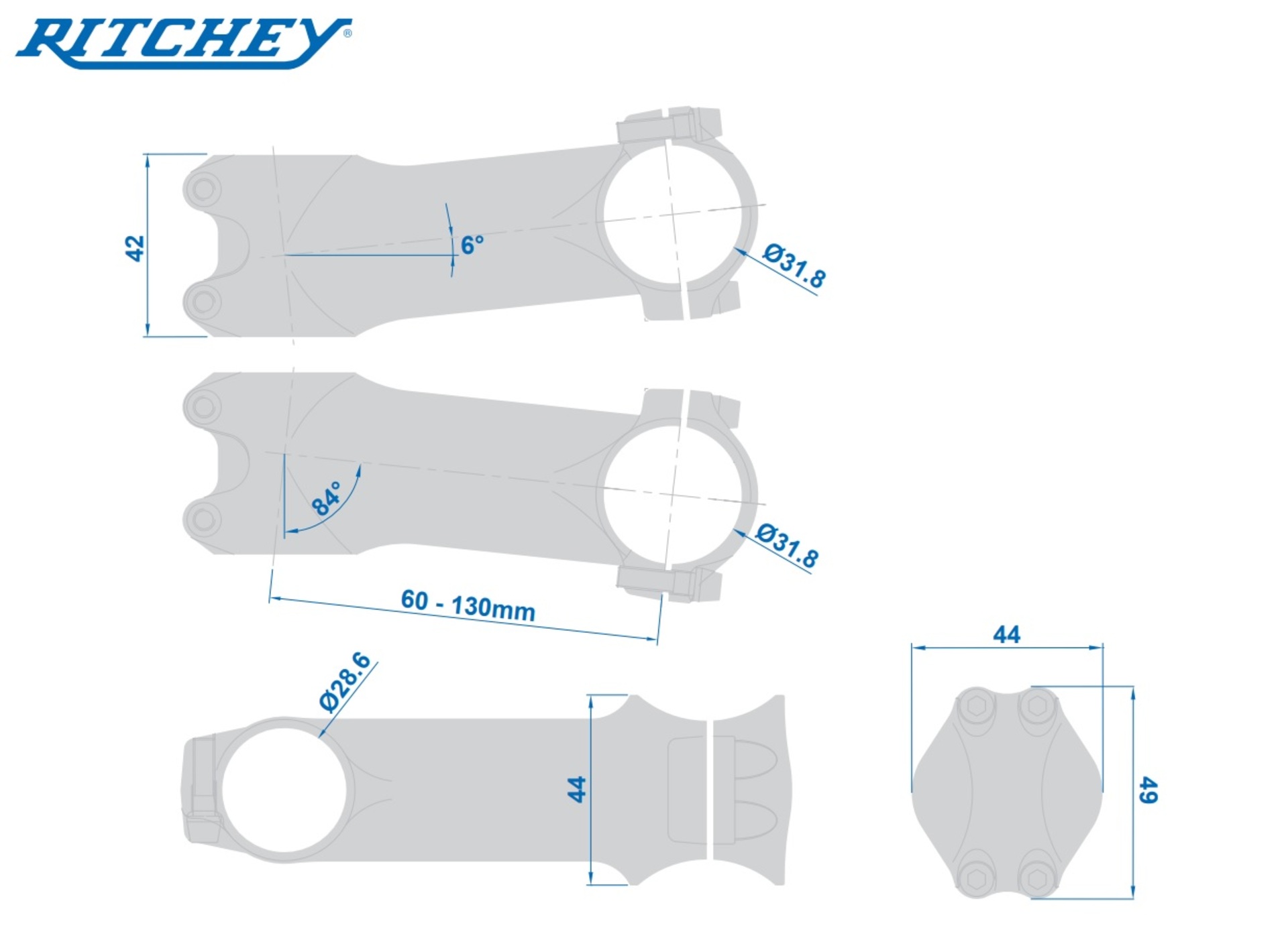 Ritchey Comp 4Axis 30 graden Stuurpen 31.8mm Zwart