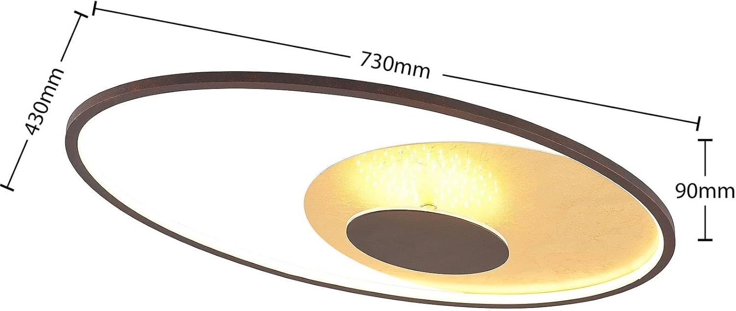 Lindby LED Deckenleuchte Feival dimmbar (Modern) in Braun aus Metall (1 flammig,) - Lampe Deckenlampe Wohnzimmerleuchte