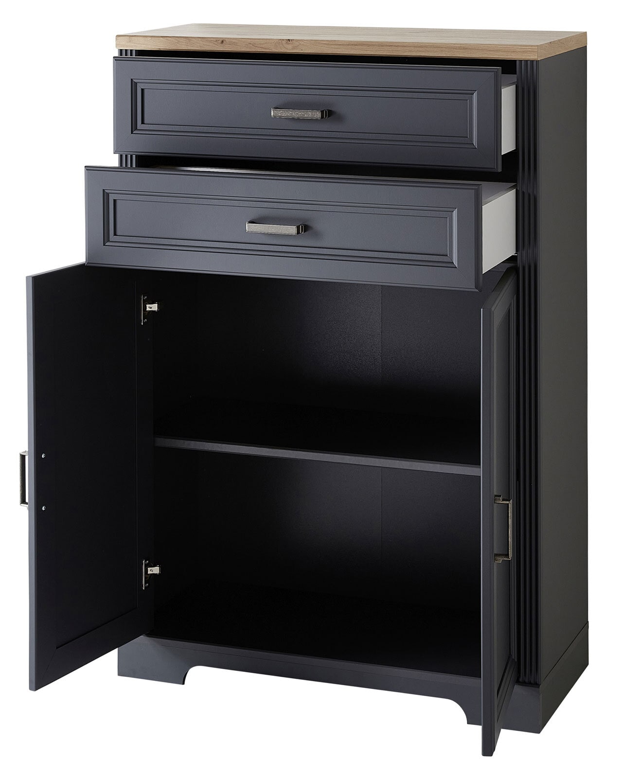 CASAVANTI Aktenschrank JASMIN mit 2 Schubkästen Graphit/ Artisan Eiche