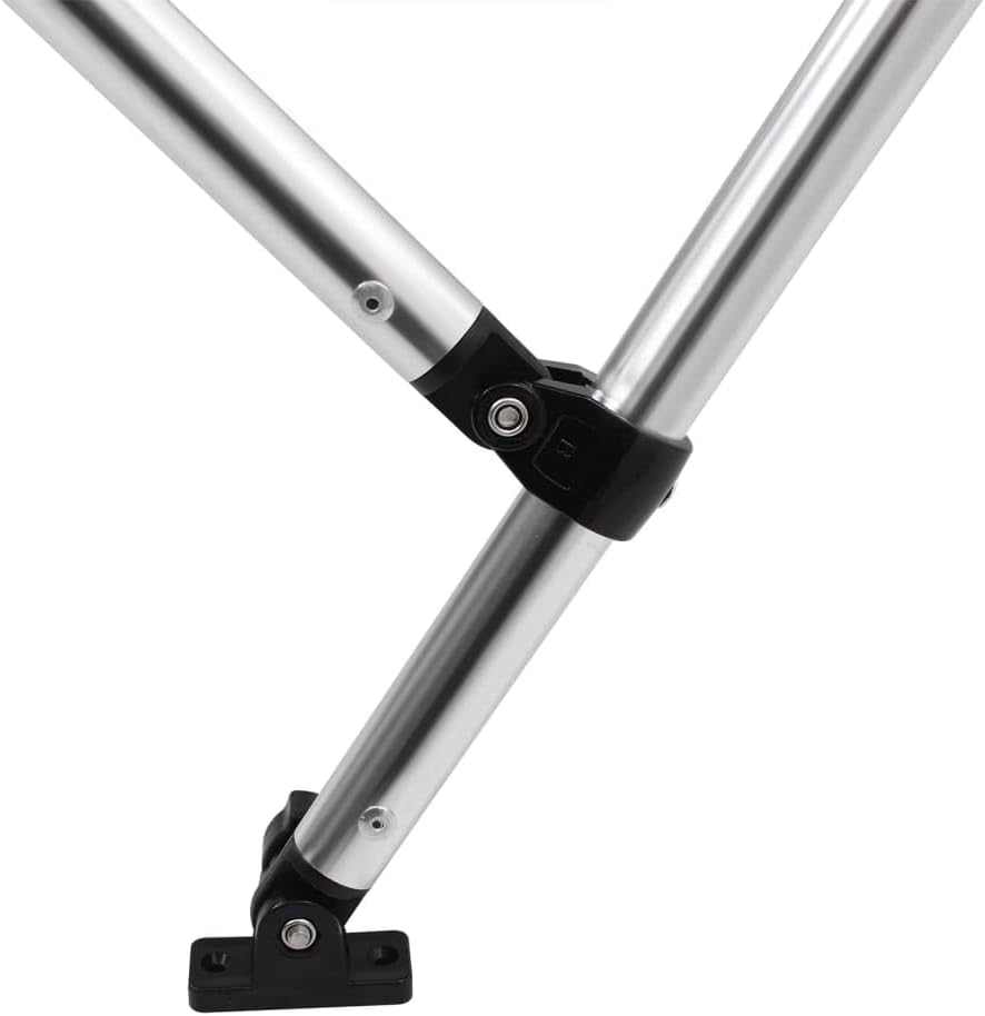 vidaXL 4-Bow Bimini Top, Bootsverdeck 2 verstellbare Nylonriemen, Sonnensegel Sonnenschutz für Boot, Sonnenverdeck Sonnendach, Grau 236x228x127cm