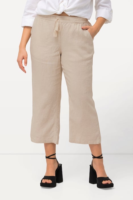 7/8-Leinenhose, elastischer Bund, natürlich kühl