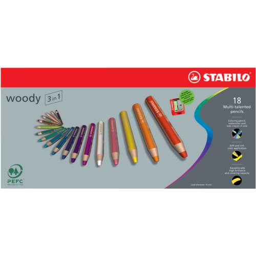 STABILO® Woody Farbstifte 3 in 1, Sets