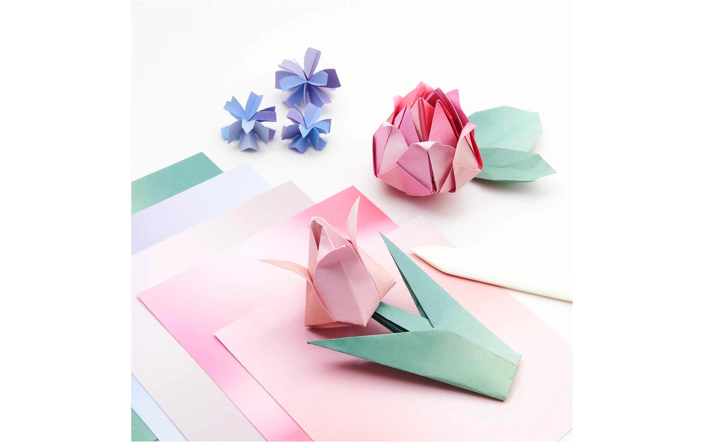 Bastelpapier Origami 15 x 15 cm, 70 g/m², 100 BlattBastelmaterial für Origami-Kreationen