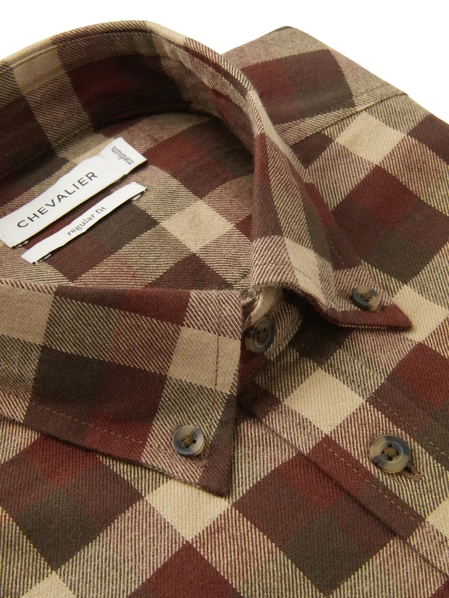 Chevalier Men's Heron Flannel Shirt Holly Green Checked