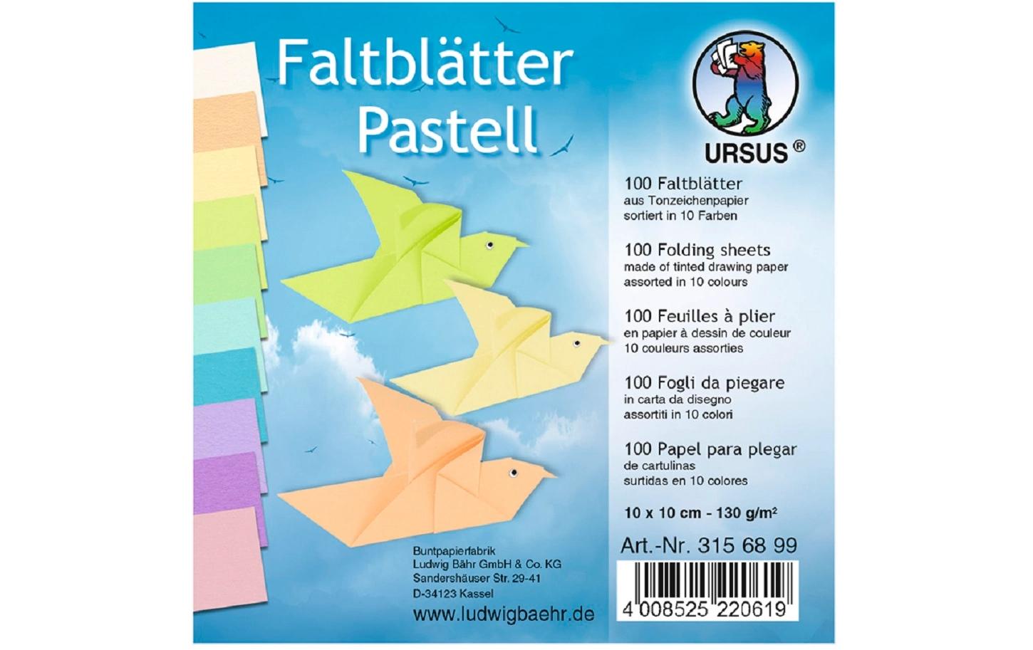 Faltblätter Pastell, 100 BlattOrigami