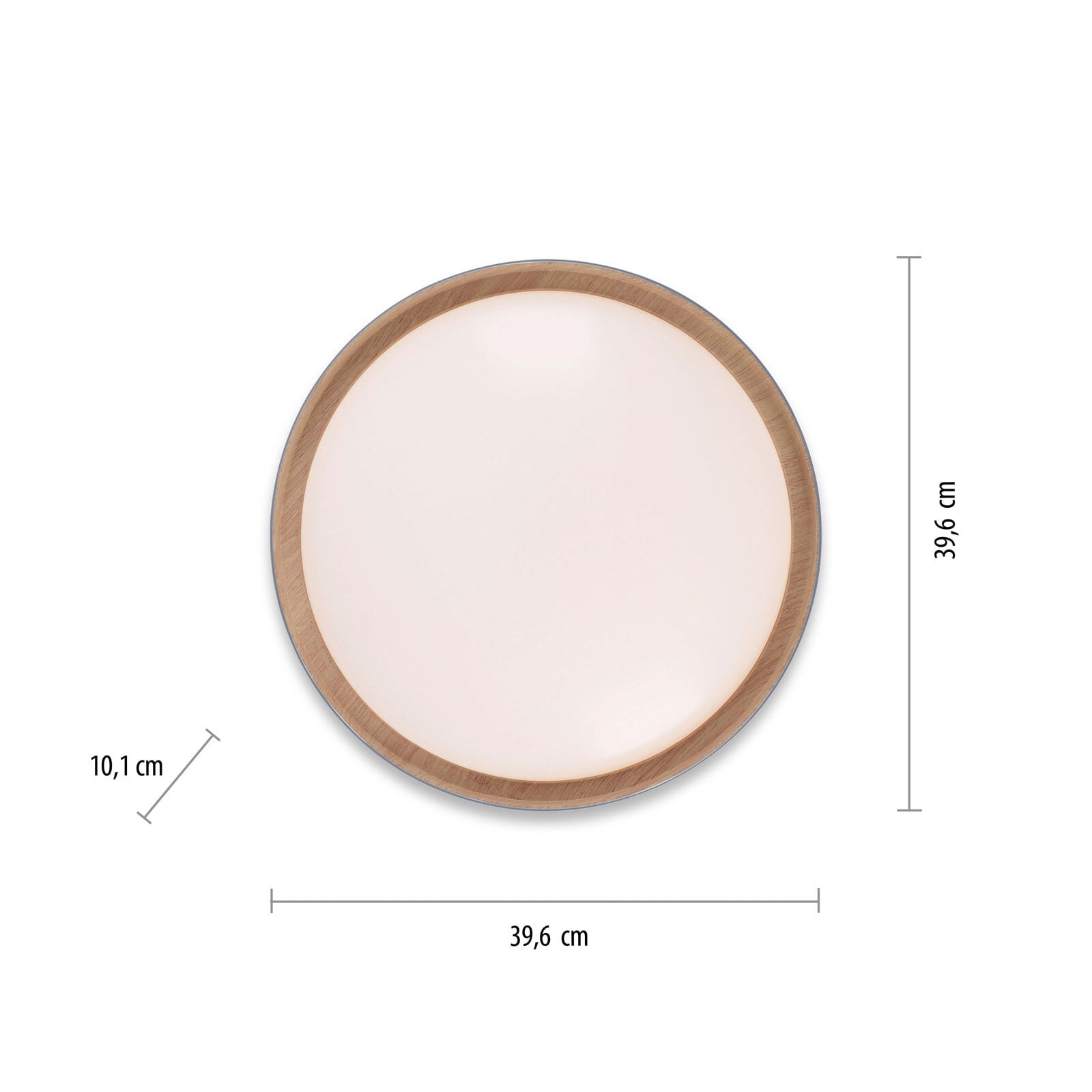 JUST LIGHT LED Deckenlampe EMILIA 40 cm grau /Holzdekor
