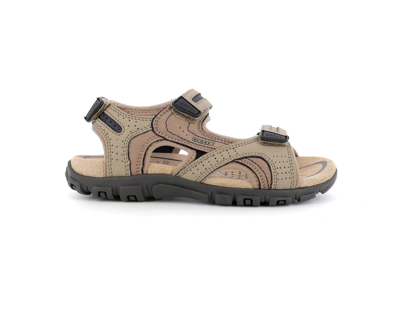 Geox-U SANDAL STRADA U8224D Matières combinées Beige