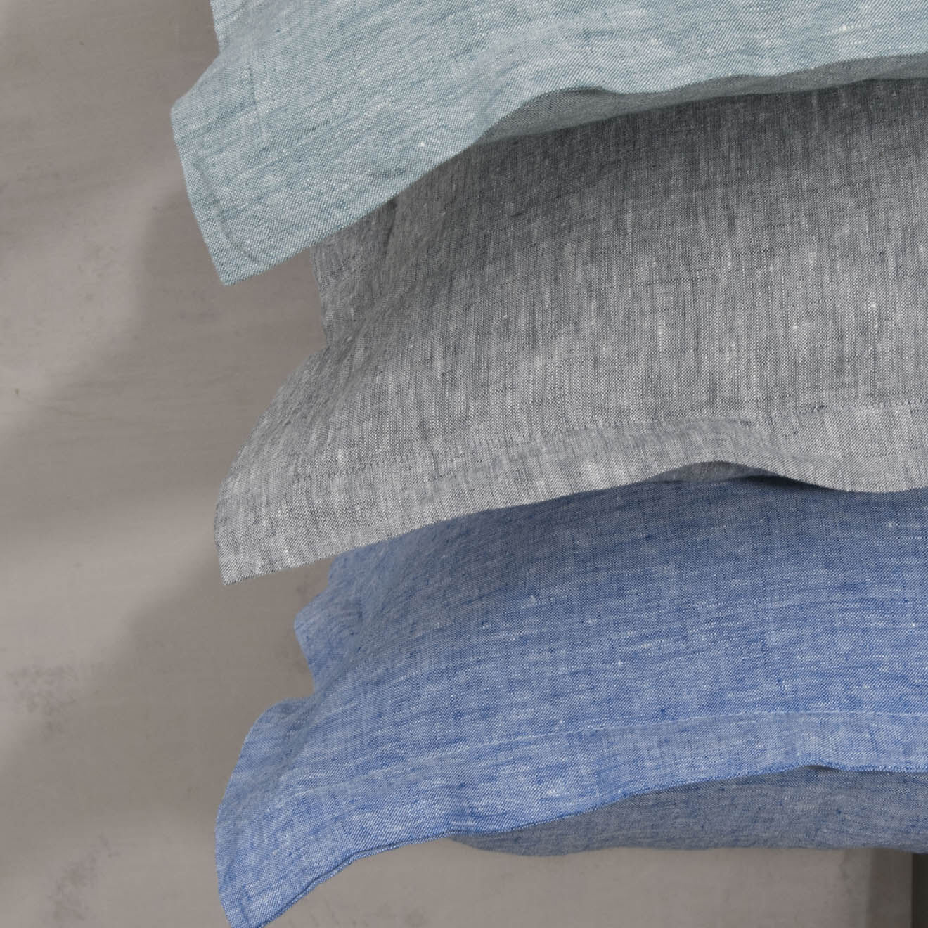 Febronie Home Taie d'oreiller 100% Lin Chambray Toscane vert