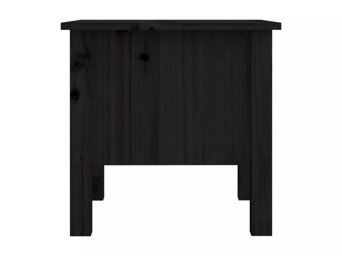 Table d'appoint Noir 40x40x39 cm Bois massif de pin
