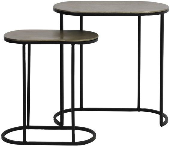 Light & Living - BOCOV - Bijzettafel - Brons - Set van 2 - 53x26x53 cm
