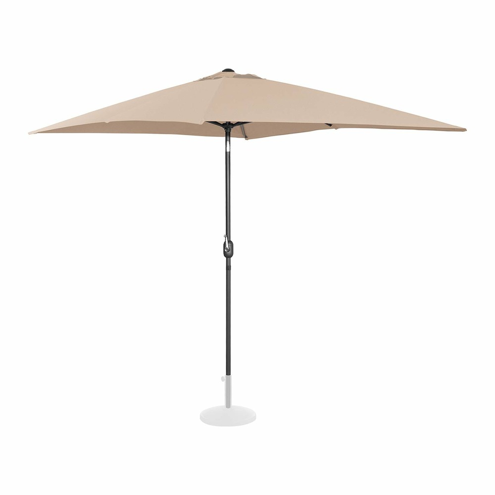 Grand parasol de jardin rectangulaire 200 x 300 cm inclinable crème