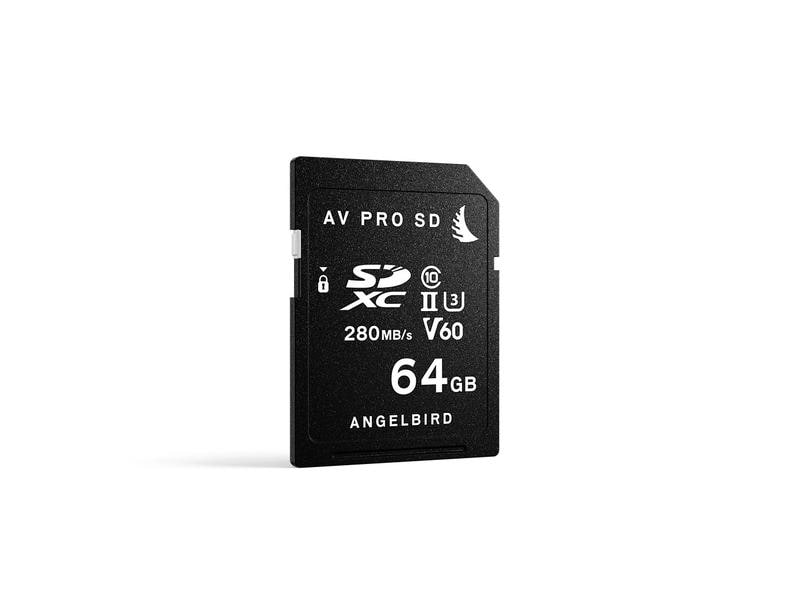 Angelbird SDXC-Karte AV Pro SD V60 Mk2 64 GB Schnelle, zuverlässige und hochkompatible SDXC UHS-II V60 Speicherkarte