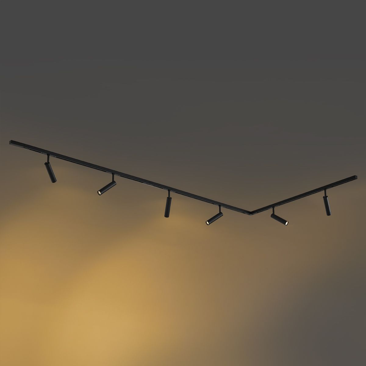 Modern railsysteem met 6 spots zwart 1-fase - Slimline Uzzy