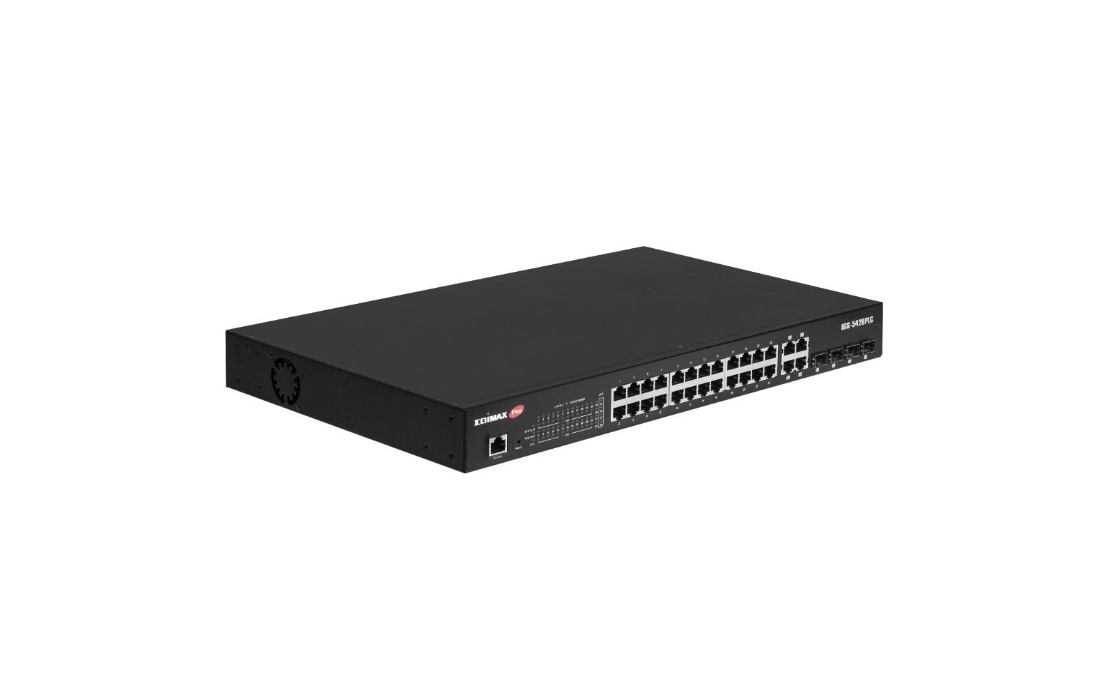 PoE+ Switch IGS-5428PLC 28 Port<br>Industrieller VLAN 28-Port Gigabit PoE+ Web Smart Switch mit 4 Gigabit RJ45/SFP Combo Ports
