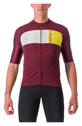 Maillot Manches Courtes Castelli Prologo 7 Rouge Bordeaux