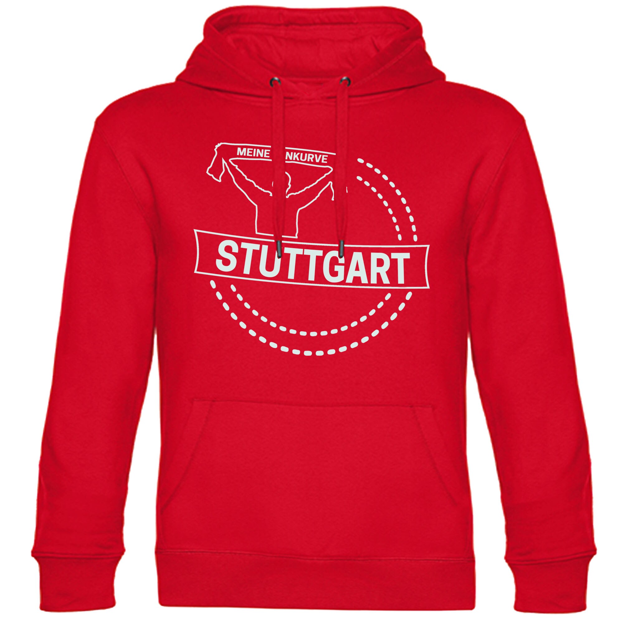 multifanshop® Kapuzen Sweatshirt - Stuttgart - Meine Fankurve - Druck weiß