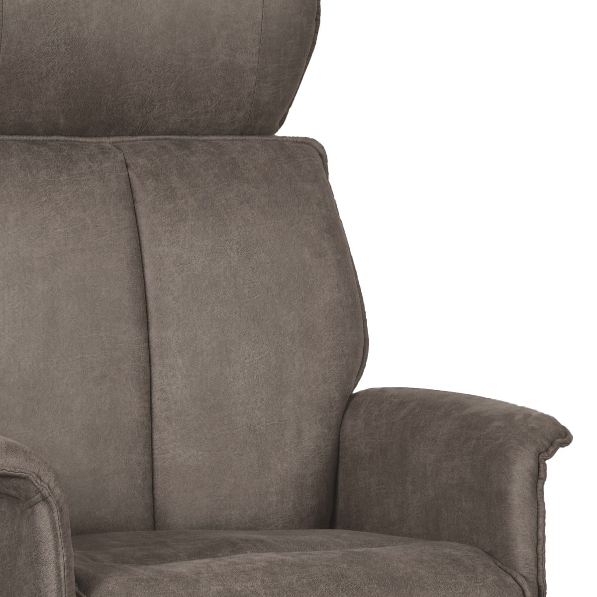 Relaxfauteuil met hocker Taupe Micro Suede CH-73.020 Verdal B77 x D79 x H109 cm