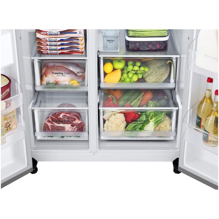 LG Side-by-Side GSLV71PZTD Platinum Silver - interner Wassertank // 70€ LG Cashback