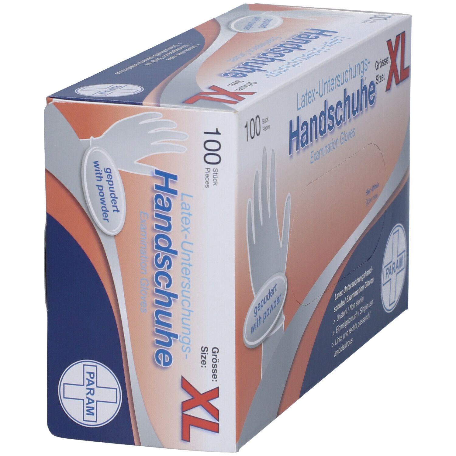 HANDSCHUHE Einmal Latex gepudert XL