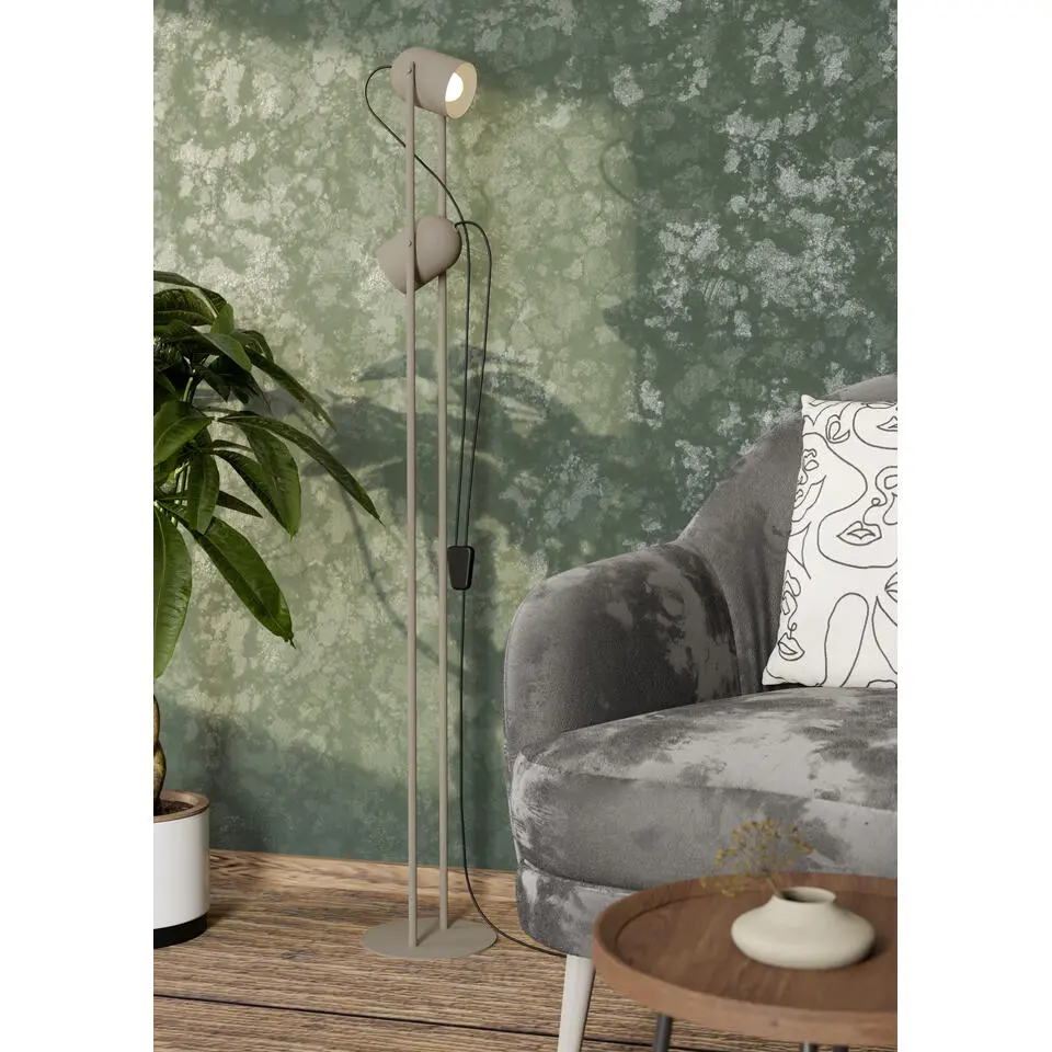EGLO Tilston Vloerlamp - E14 - 142.5 cm - Zandkleur - Kantelbaar