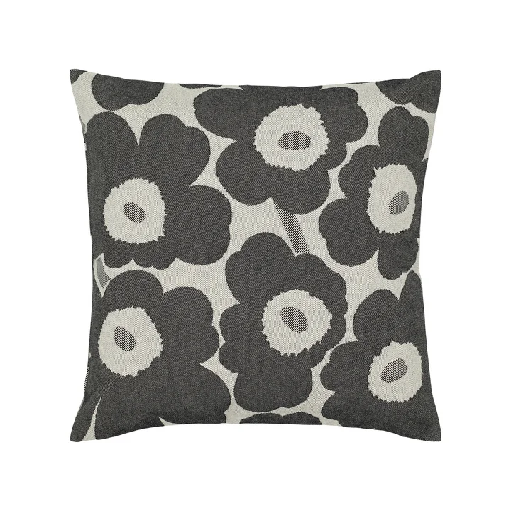 Marimekko - Pieni Unikko Kissenbezug, 47 x 47 cm, off-white / charcoal / sand