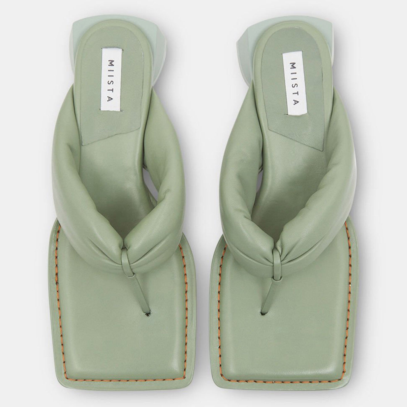 Miista Mules en Cuir vertes