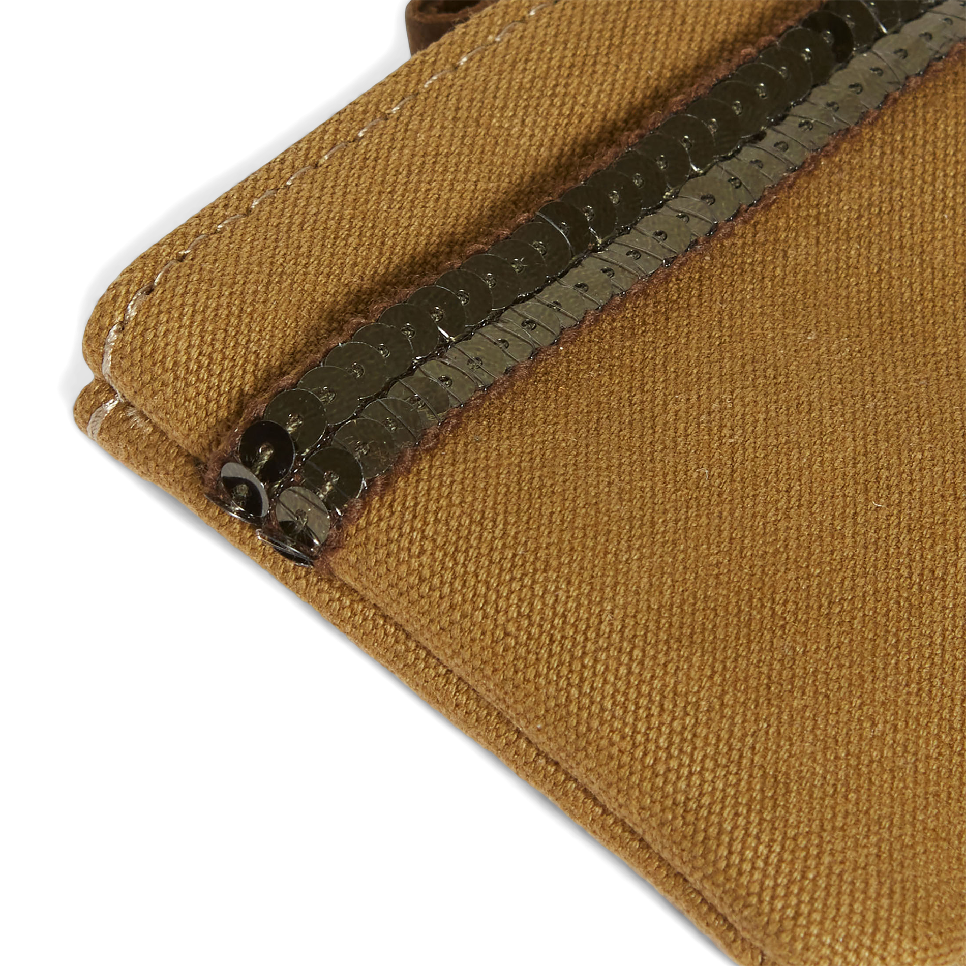 Porte-monnaie à sequins en coton | Marron