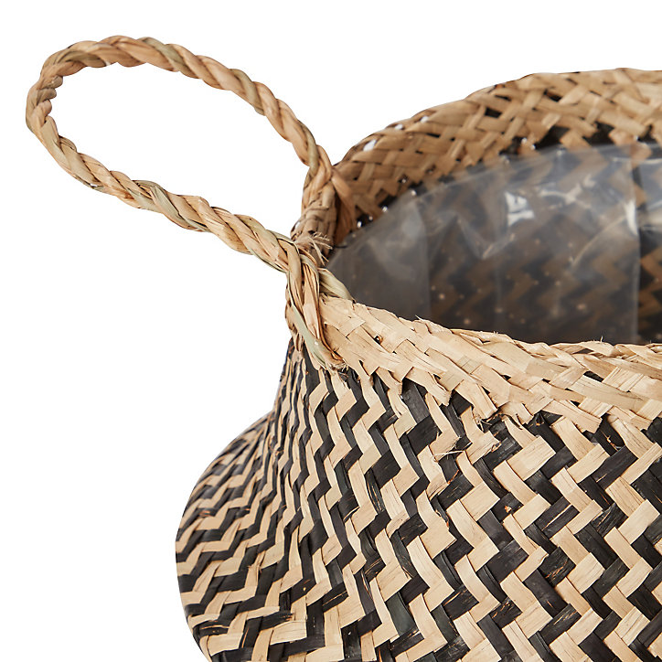 Pot rond herbes marines noir pour pot de 24 cm