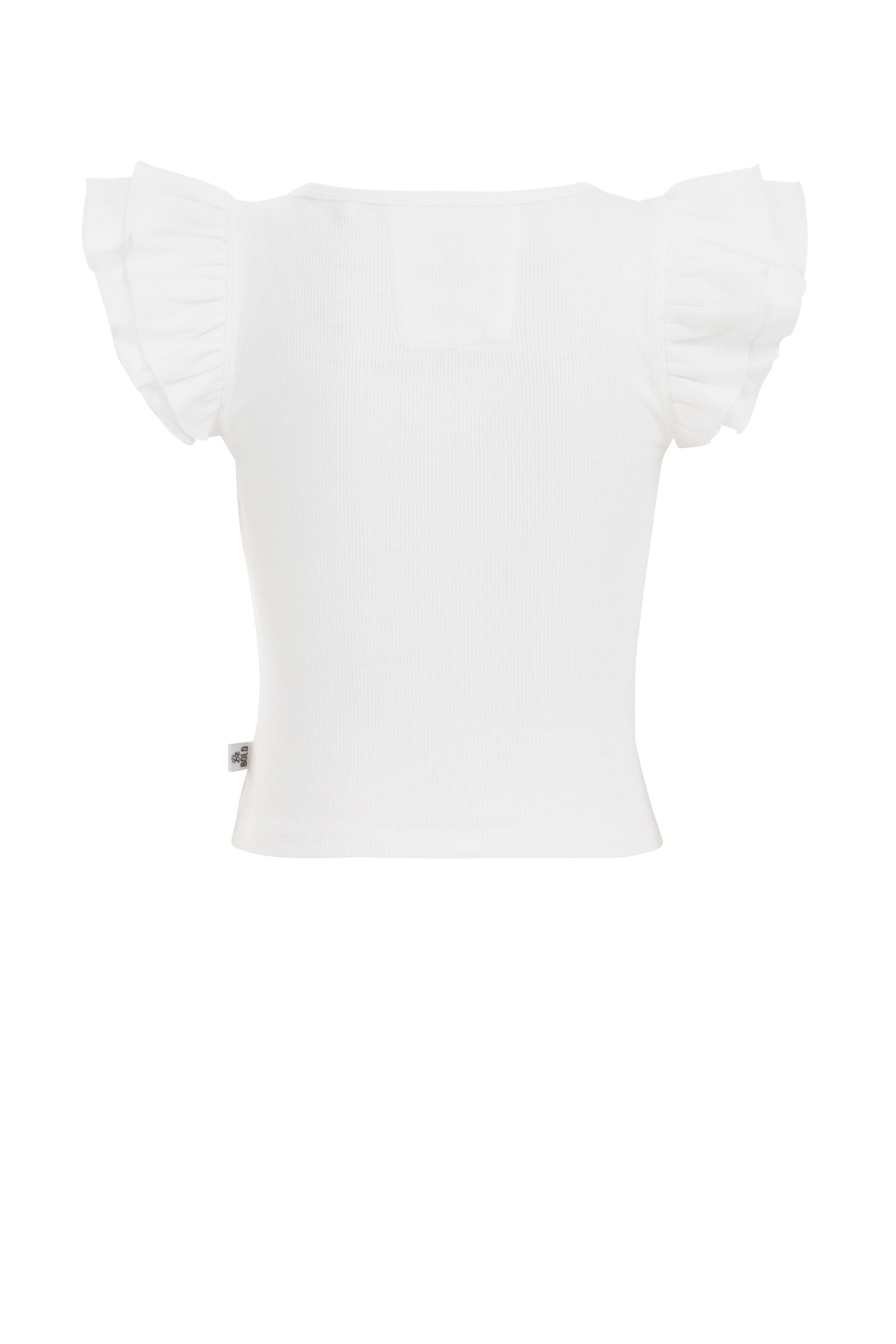 Meisjes cropped T-shirt met ruches WE Fashion Wit