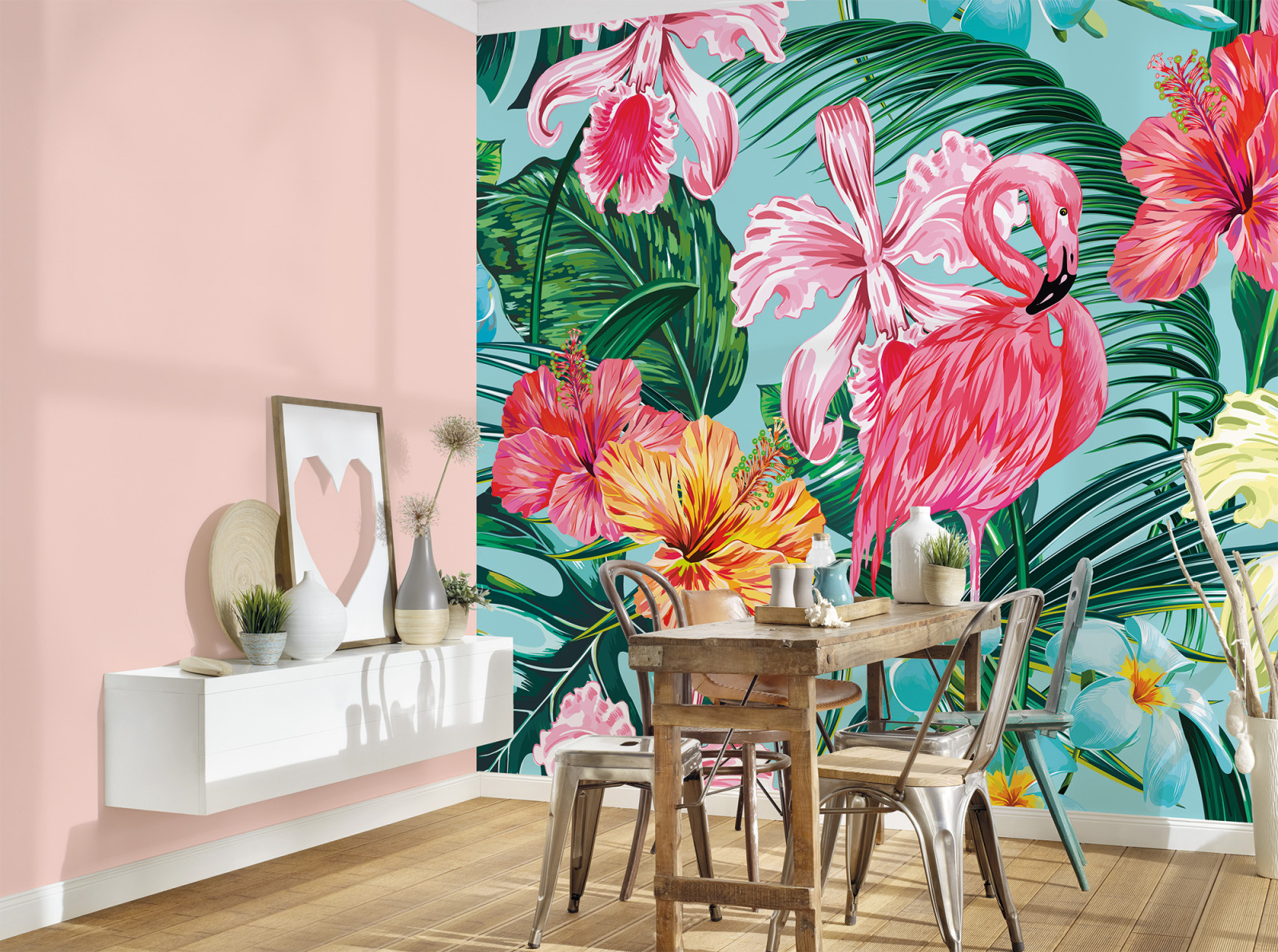 Fototapete DESIGNWALLS - bunt-blau - Blumen - 2,55 Meter