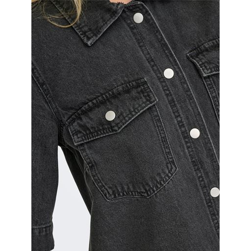 ONLY Belle Denimkjole, Washed Black, XS