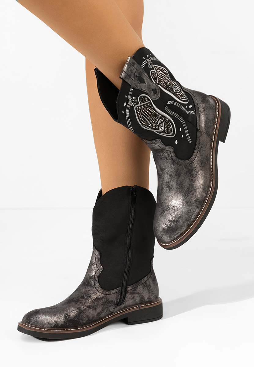 Bottes courtes femme noires Josephine