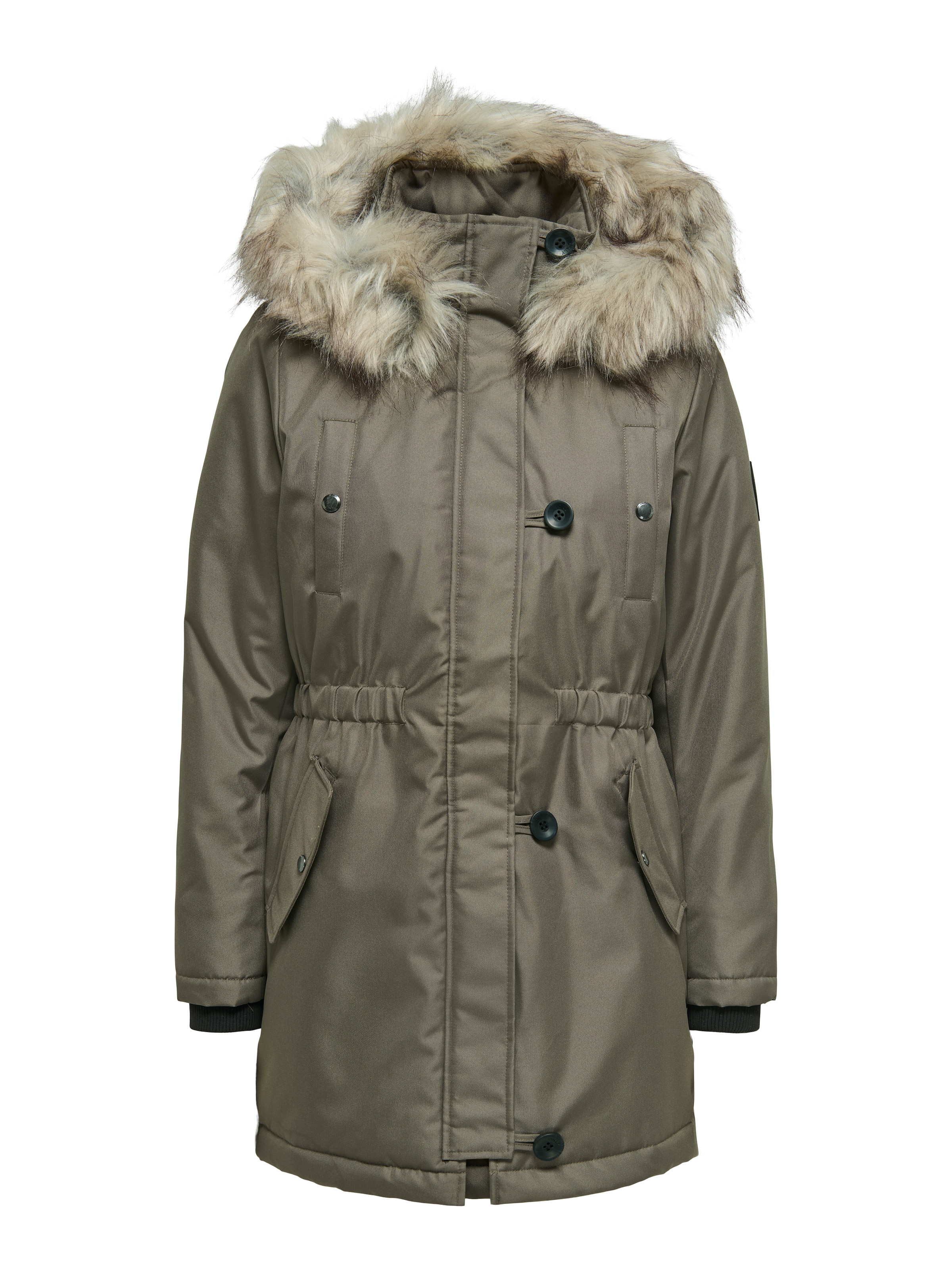 ONLY Parka »ONLIRIS FUR WINTER PARKA LIFE CC OTW« mit Kapuze mit verdeckter Knopfleiste