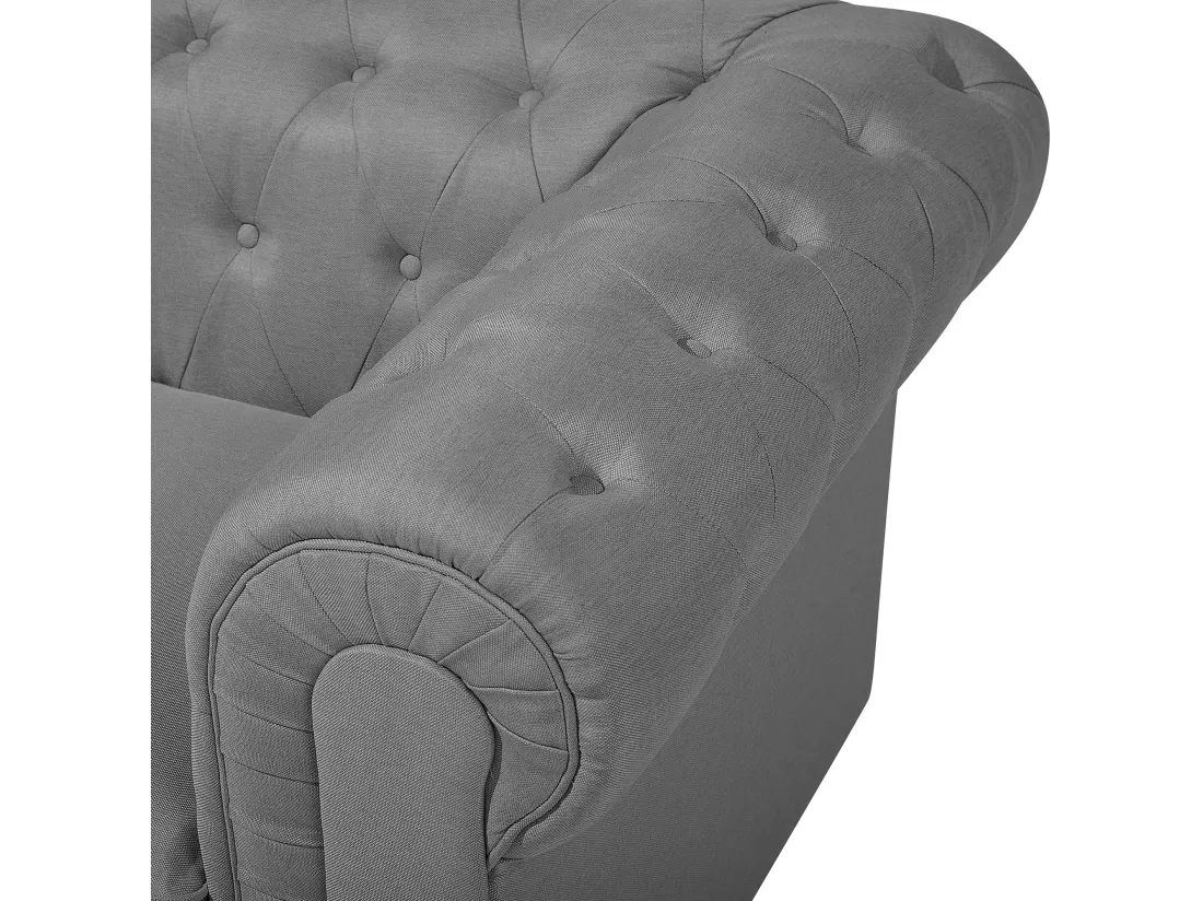 Fauteuil CHESTERFIELD Tissu Gris clair