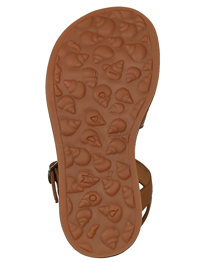 Leder-Sandalen PLAGETTE REVERSE in cognac/bunt