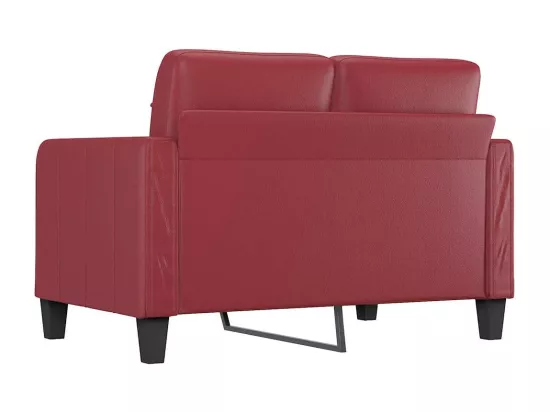Canapé à 2 places Rouge bordeaux 120 cm Similicuir