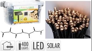 GUIRLANDE SOLAIRE 400 LEDS BLANC CHAUD 4M