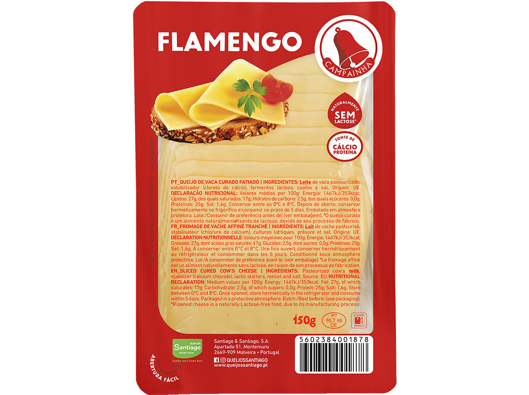 QUEIJO CAMPAINHA FATIADO FLAMENGO 150G