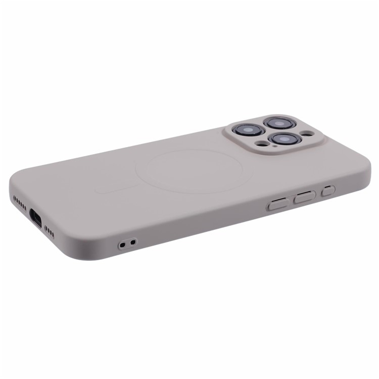 iPhone 14 Pro Max MagSafe Silikon Case Hülle mit Kameraschutz - Grau