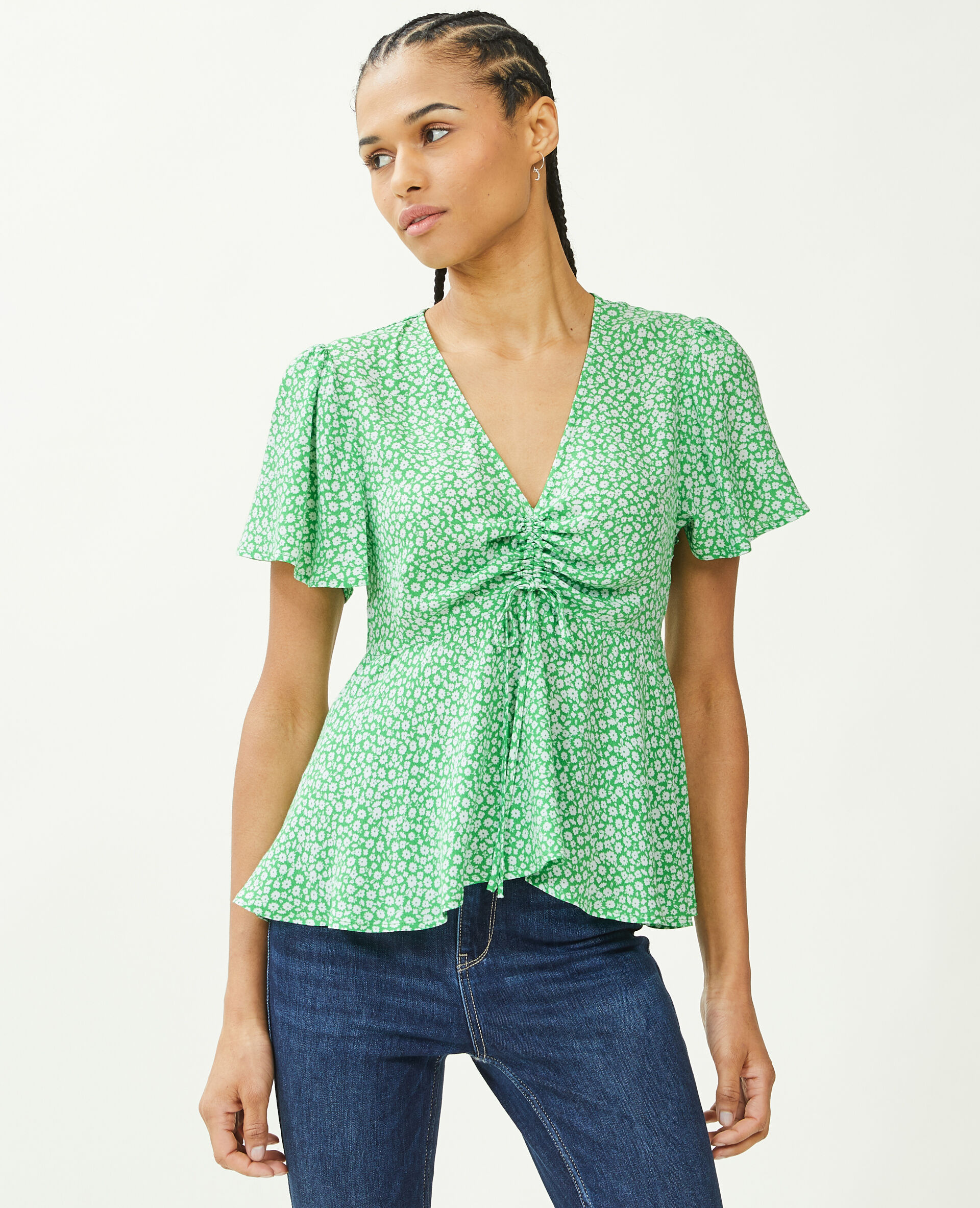 Top en tissu fluide - Noir