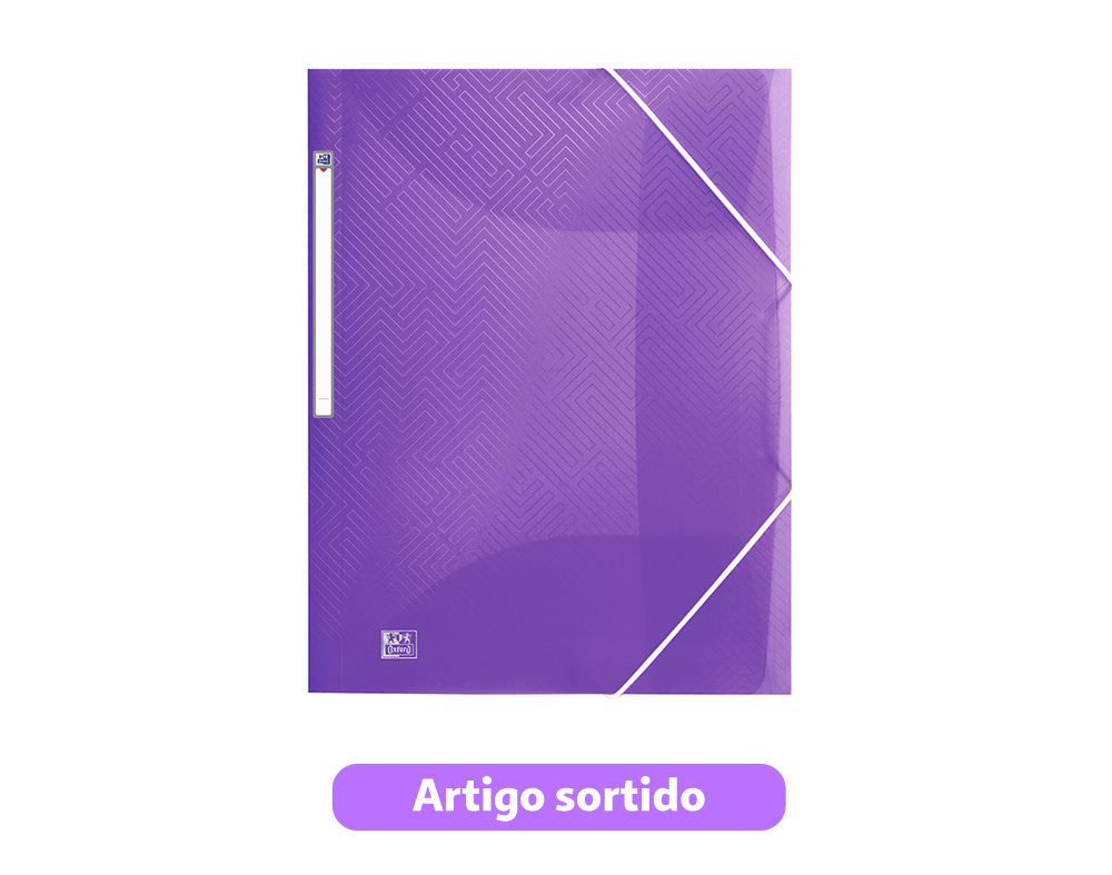 CAPA POLIPROPILENO A3 OXFORD URBAN COM ELÁSTICO CORES SORTIDAS
